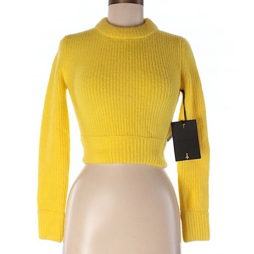 NWT Unif Yellow Crop Sweater XS